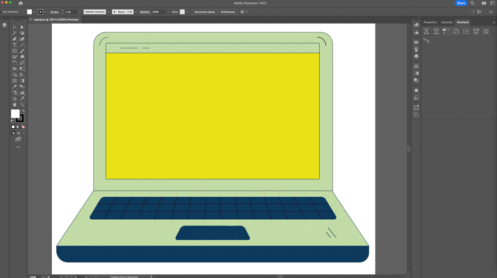 Der Laptop wurde zunächst in Adobe Illustrator erstellt.