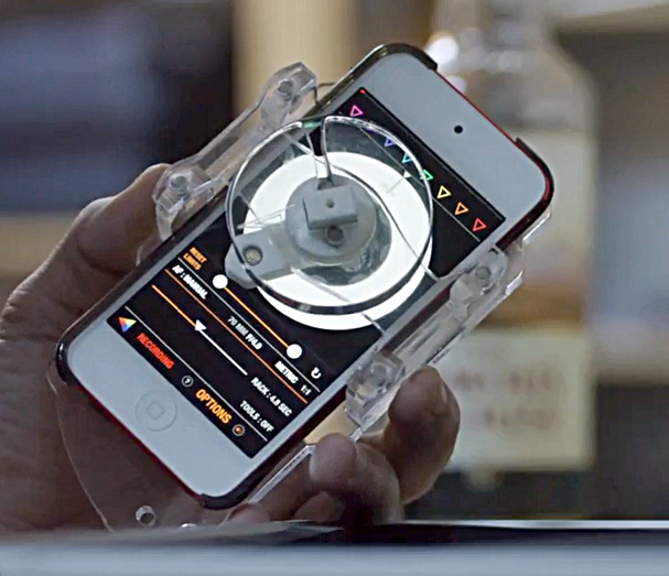 DroKnob V2: iPhone mit Drehrad als Funkschärfe 