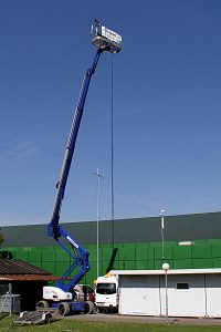 Die von der Antenne empfangenen Signale erreichten die mobile Produktionseinheit RF1.