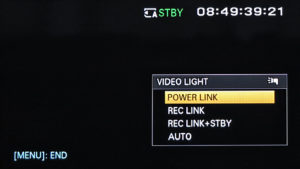 Sony Camcorder Z150, Menü Video Light