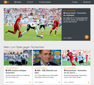 ZDF, Confed Cup, Website