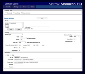 Facebook Live, Command Center Monarch HD