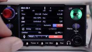 Sound Devices, NoiseAssist, Menü