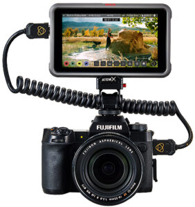 Fujifilm Kamera, X-H2, 7-Zoll-Field-Recorder/Display Shogun, Atomos