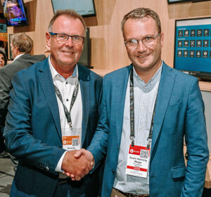 Thomas Heinzer, CEO, Nevion, Svein Henning Skaga, Solutions Architect, TV 2 © Nevion