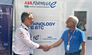 Jamie Reigle, CEO, Formel E, A.S. Lakshminarayanan, MD/CEO, Tata Communications, Formel E, Hyderabad, © Tata Communications