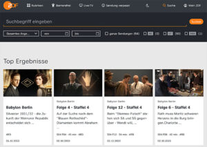 ZDF-Mediathek, Screenshot
