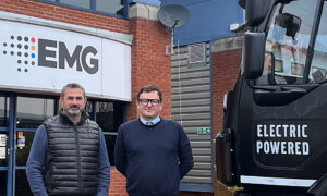 EMG, Simon Cook (SHead of Fleet and Support Services, EMG UK), Rohan Mitchell (ESG-Director), Volvo Truck